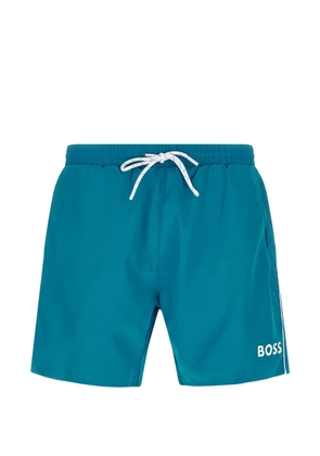BOSS logo-print swim shorts - Blue