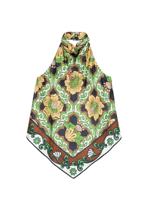 ALEMAIS Liana floral halterneck top - Green