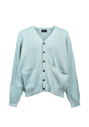 BREATH ribbed button cardigan - Blue