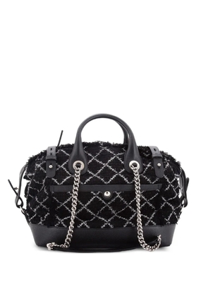 CHANEL Pre-Owned Crest Trip Bowling Bag Tweed and Caviar Medium handbag - Black