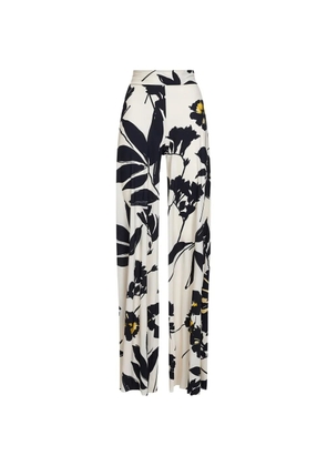 CHIARA BONI La Petite Robe floral-print high-waisted trousers - Neutrals