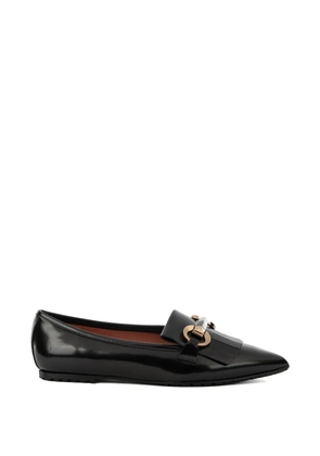 STATUS fringe-clamp leather ballet flats - Black