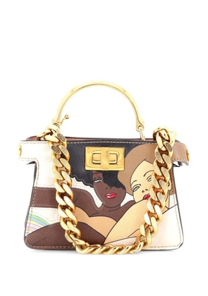 Fendi Pre-Owned Maxi Handle Peekaboo Bag Zucca Coated Canvas with Inlay Leather Nano satchel - Neutrals