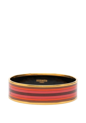 Hermès Pre-Owned 2010-2025 Wide Printed Enamel Bangle 65 costume bracelet - Brown