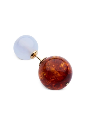 Luminous 27 Bolas Duo chalcedony and amber earring - Gold