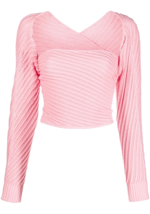 Gimaguas Marianne Mangas ribbed-knit jumper - Pink
