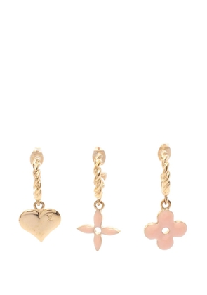 Louis Vuitton Pre-Owned 2015-2025 Gold Plated Enamel Sweet Monogram Push Back Earrings costume earrings