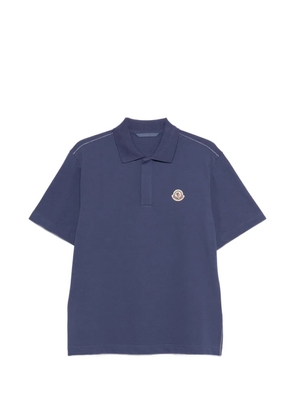 Moncler logo patch polo shirt - Blue