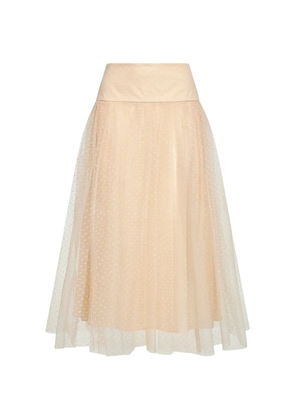 ZIMMERMANN gathered flared midi skirt - Neutrals