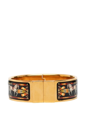 Hermès Pre-Owned 2000-2010 Wide Enamel Horse Loquet Bracelet PM costume bracelet - Black