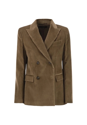 Weekend Max Mara peaked lapels velvet blazer - Brown
