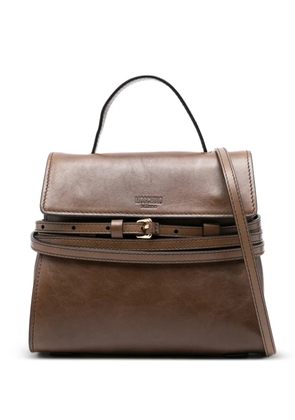Moschino small Tie me buckle-strap tote bag - Brown