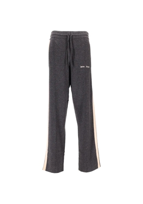 Palm Angels logo stripe knit trousers - Grey