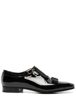 Gucci GG-panel patent-finish loafers - Black