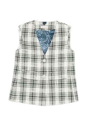 IMROSKA check-pattern buttoned gilet - Neutrals