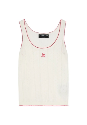 B.B. Walace embroidered-logo tank top - Neutrals