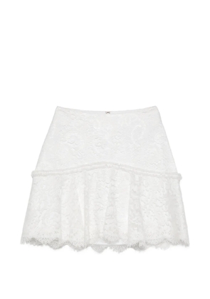 IMROSKA laced ruffled mini skirt - White
