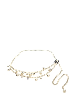 CHANEL Pre-Owned 2006 Gold Plated CC Faux Pearl Chain belt