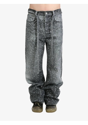 BIRTH OF ROYAL CHILD crystal-embellished washed loose-fit jeans - Black