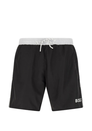 BOSS logo print drawstring swimsuit - Grey