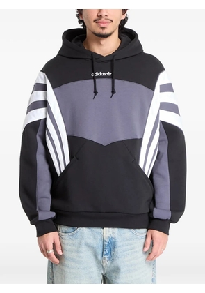 adidas stripe-detail hoodie - Black