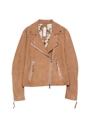 BULLY zip lambskin jacket - Brown