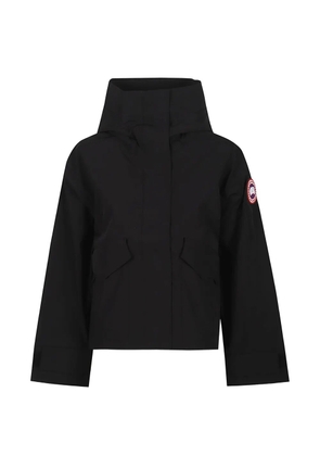 Canada Goose logo-patch hooded jacket - Black