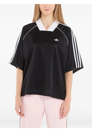 adidas jacquard stripe T-shirt - Black