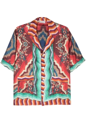 Pierre-Louis Mascia graphic-print silk shirt - Red