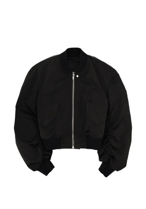 Rick Owens zip-fastenig ribbed bomber jacket - Black