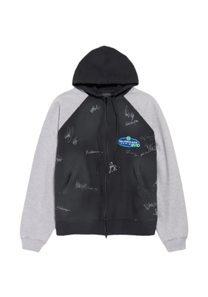 Balenciaga zip-up pattern hoodie - Black