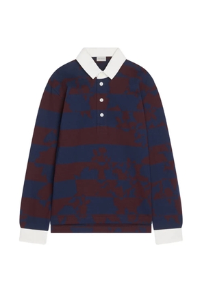 DRIES VAN NOTEN striped long-sleeved polo shirt - Blue