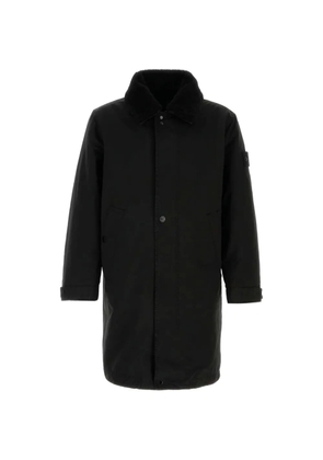 Stone Island logo-patch coat - Black