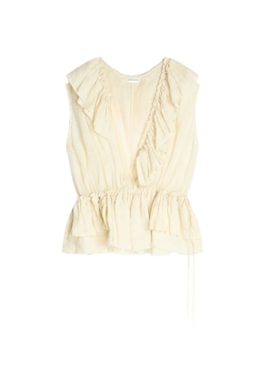 DRIES VAN NOTEN ruffled top - Neutrals
