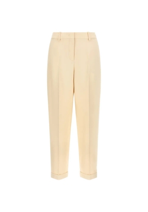 FENDI embroidered-logo pleated trousers - Neutrals