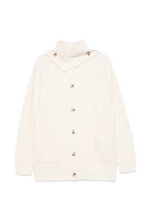 VIKTORIA CHAN button patch pocket cardigan - White