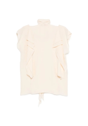 Lanvin ruffled tie blouse - Neutrals