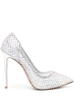 Le Silla Gilda 120mm rhinestone-embellished pumps - Silver