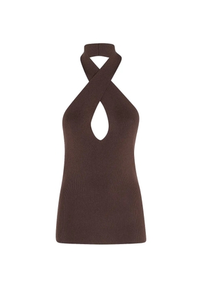 Federica Tosi crossover halter top - Brown