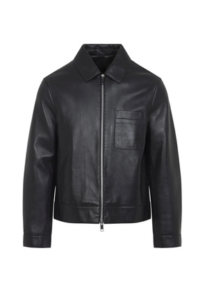 Yves Salomon zip-fastening chest-pocket leather jacket - Black