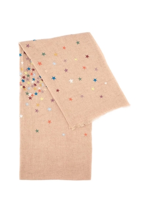 Benaras By Citrus embroidered stars fringed scarf - Orange