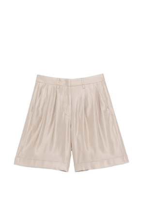 Peserico cuffed-hem pleated shorts - Neutrals