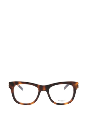 Saint Laurent Eyewear square logo glasses - Brown