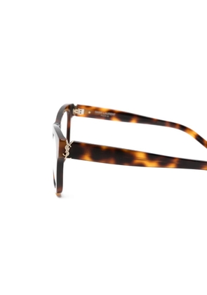 Saint Laurent Eyewear square logo glasses - Brown