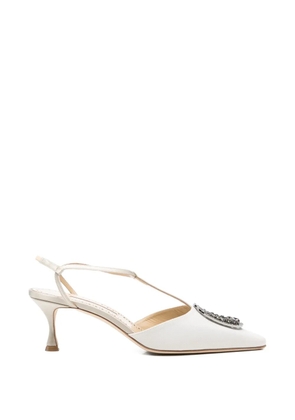 Manolo Blahnik Takal embellished sandals - Neutrals