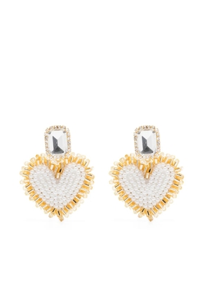 Vanina heart beaded earrings - Gold