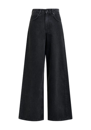 Essentiel Antwerp coated-pocket wide-leg jeans - Black