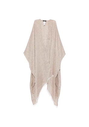 Fabiana Filippi frayed poncho - Brown