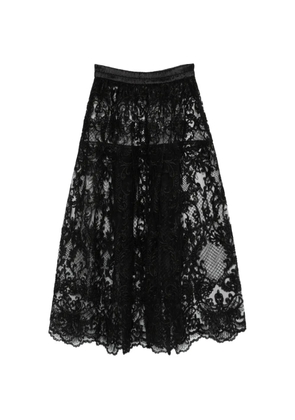 Maurizio Braschi lace midi skirt - Black