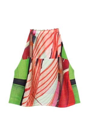 Pleats Please Issey Miyake panelled pleated skirt - Red